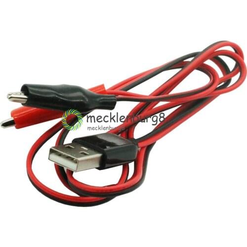 2 pcs. Alligator Tests Clamps Clip for USB Connector Power Adapter Cable 75cm