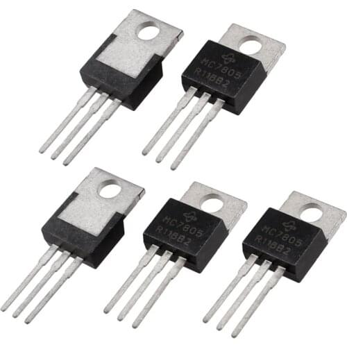 5 Pcs 3 Terminals 1.5A 5V L7805CV Postive Voltage Regulators