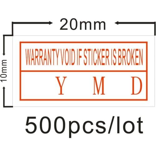 500pcs/lot warranty stickers ( WARRANTY VOID IF STICKER IS BROKEN )Tear up the void sticker, electric type sound label printing