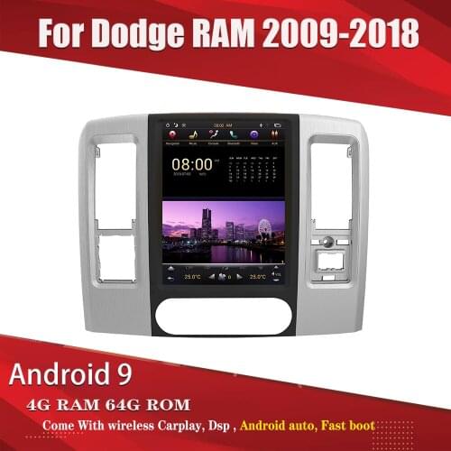 AuCar 12.1'' Android Tesla For Dodge RAM 2009- 2018 multimedia car radio For Dodge RAM 1500 Trucks gps Stereo autoradio player