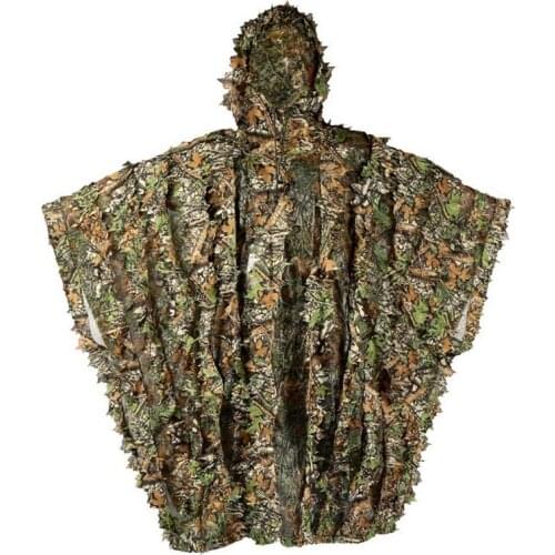 Free shipping New Arrival Leafy Poncho Jungle Ghillie Suits Hunting Camouflage 3D Bionic Leaf Yowie Mesh for Hunting F033