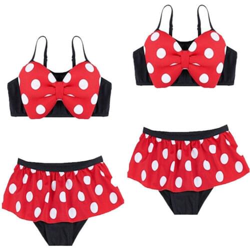 0-5Y KidS Baby Girls Swimwear Swimsuit Minnie Two Piece Bikini Sets Toddler Baby Bathing Suit Children Beachwear