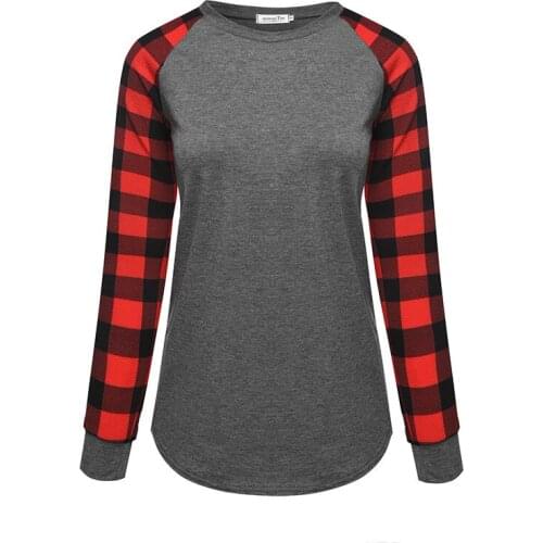 Blusas Femininas 2019 Fashion Women Blous Plaid Print Long Sleeve Blous Shirt Casual O-Neck Loose Tops Tees Plus Size 5XL #ED4