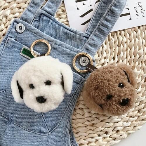 Key-Chains Bag Pendant Charm Keyring Pompom Dog-Pendant Sheep-Fur Decor-Accessories