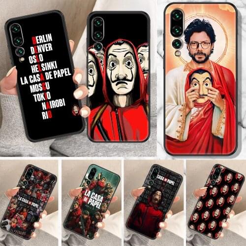 Money Heist House Paper TV Phone Case For Huawei P Mate P10 P20 P30 P40 10 20 Smart Z Pro Lite black luxury back tpu shell art