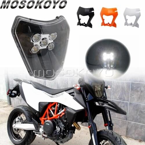 For EXC Enduro XCW XC SX-F XC-W Six Days TPI 125-450 690 ENDURO R 690 SMC R E8 Supermoto Motocross LED Headlight Mask Cover