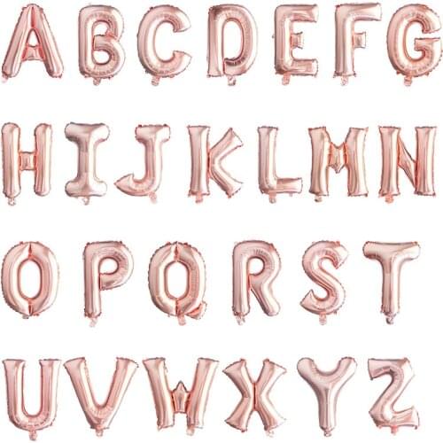 1pcs Rose Gold Silver 16inch A-Z letter 0-9 Number Foil Balloons Birthday Party Decorations Kids gift Helium Air Balloon Supplie