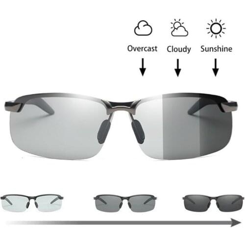 Photochromic Sunglasses Men Polarized Driving Chameleon Glasses Male Change Color Sun Glasses Day Night Vision Drivers Eyewear