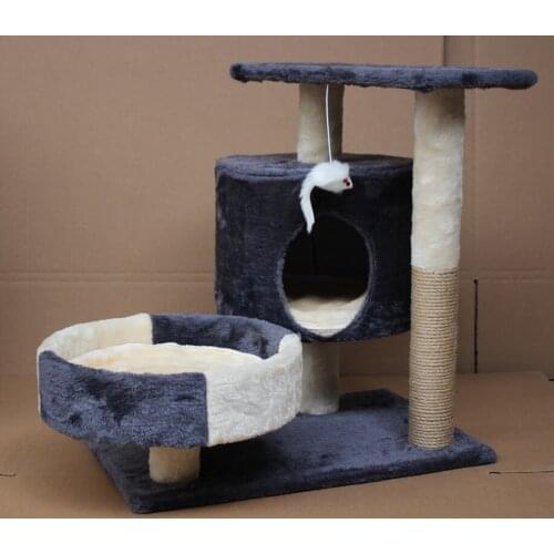 Cat Tree Cat Condo with Plush Perch Cat Tower Sisal Scratching Post Kitty Play House Activity Center for Kitten