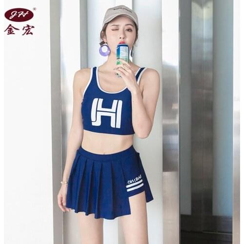 Girl Swimsuit Split Skirt Sports Style Boxer Conservative Student Swimwear Two-Piece Set swimwear high waisted swimsuit