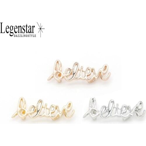 Legenstar 2019 Slide Charm for Leather Bracelet DIY Jewelry Beads Believe Letter 3 Colors Accessories Making