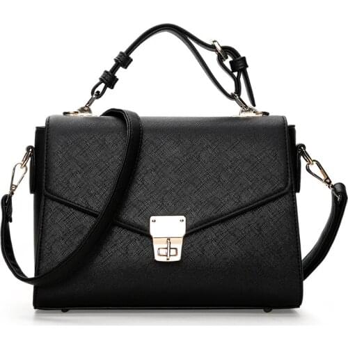 Fashion Women Vintage Handbag Female Leather Casual Tote Bag for Girls Women Messenger Shoulder Bags Purse 2018 Black New Bags