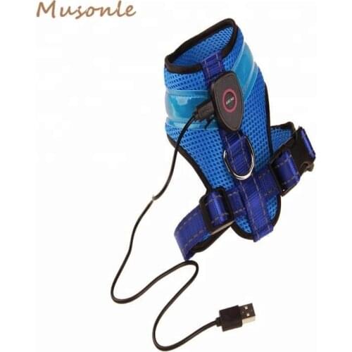 Soft Mesh for Night Walking Safety Led Dog Harness Vest Usb Rechargeable
