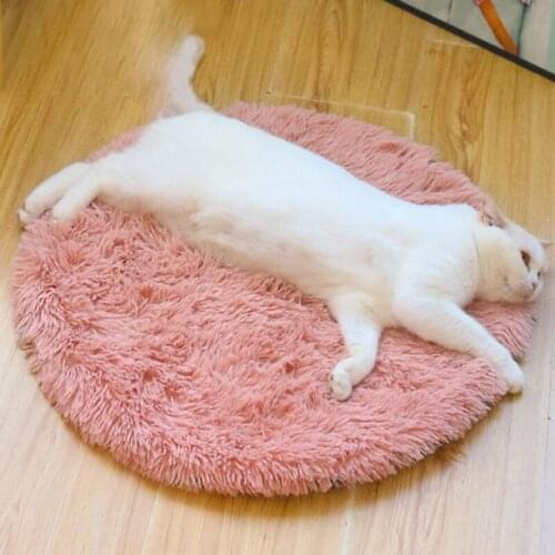 Soft Dog Bed Mat Floor Plush Cat Mats Dog Beds Outdoor Round Cushion For Labradors Large Dogs Bed House Pet Sleeping Accessorie