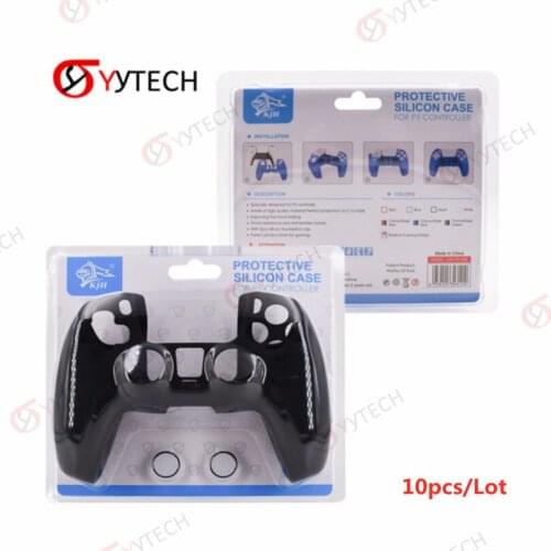 YYTECH Soft Gamepad Silicon Protective Case with 2pcs Thumbstick Caps for Playstation 5 Controller PS5 Accessories