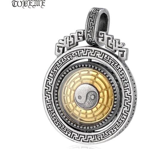 NEW 925 Silver Taichi Bagua Pendant vintage thai silver Fengshui Yinyang pendant Taiji Pendant