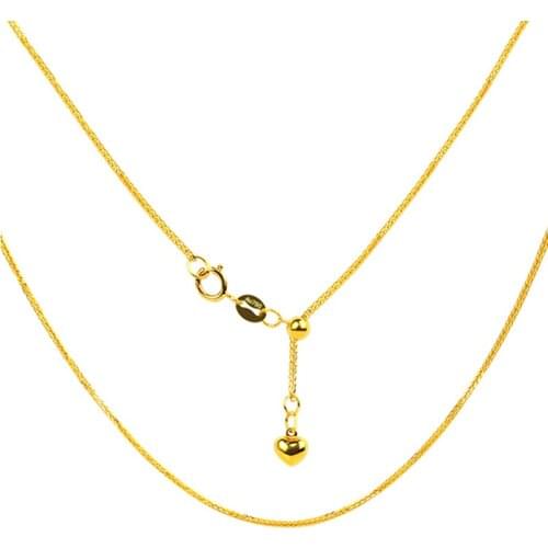 ZHIXI Genuine 18K Yellow Gold Necklace For Women Fine Jewelry Real AU750 Heart Charm Pendant chain Wedding Jewelry 2020 X506