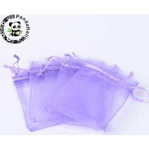 Pandahall 500 pcs Organza Bags Wedding Favour Bags with Ribbons for Jewelry Packaging Bags Decoration Bags Gift Pouches 9x7cm