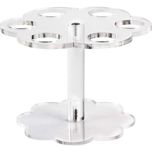 Clear Acrylic Ice Cream Cone Stand Holder Capacity 6 Holes to Display Sushi Hand Rolls Popcorn Cotton Candy French Fries Sweets