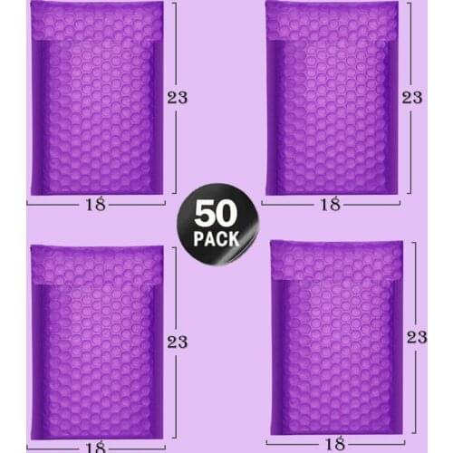 Purple 50pcs Mailer Poly Bubble Padded Mailing Envelopes For Gift Packaging Self Seal Bag Bubble Black White Purple And Pink