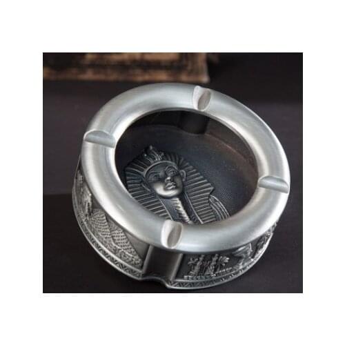 Retro creative Egyptian Pharaon metal carving fashion ashtray home office decoration souvenir gifts