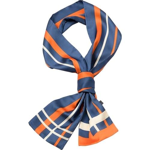 Luxury Women Silk Scarf Long Skinny Headband Design Print Spring Female Neck Wraps Bandanas Foulard Hair Ribbon Ties Bufandas