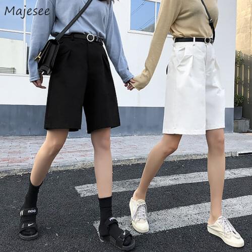 Shorts Women Solid Loose Korean Style Slim Fashionable All-match Stylish High Street Harajuku Hip Hop Biker Boyfriend Cool Retro