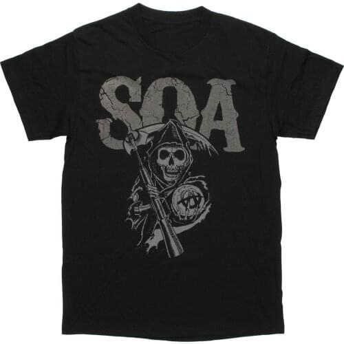 Sons of Anarchy Cracked SOA T-Shirt Summer Cotton Short Sleeve O-Neck Unisex T Shirt S-3XL