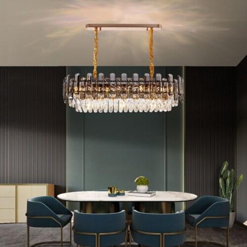 Modern Luxury K9 Crystal Chandelier LED Nordic Hall Living room Hanging lamp Simple Restaurant Lights Hotel Lobby Decor Lighting