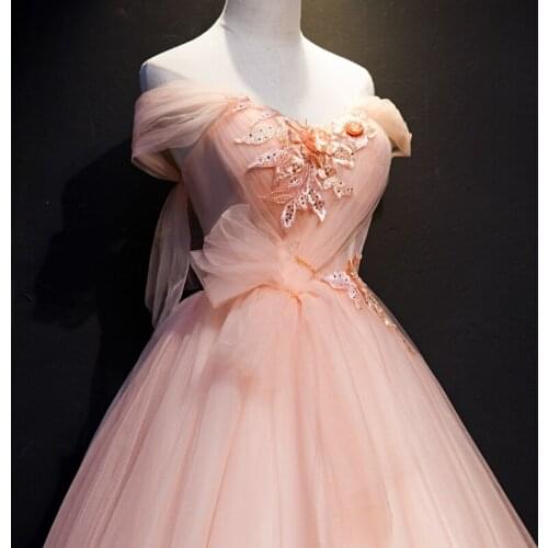 Light pink embroidery vintage ball gown long dress vintage medieval dress Renaissance princess Victoria dress