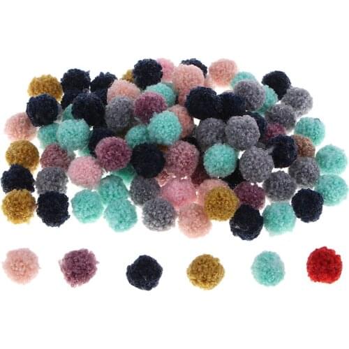 Packs of 100 Small Pompoms Craft Fluffy for DIY Pet or Puppy Decorations