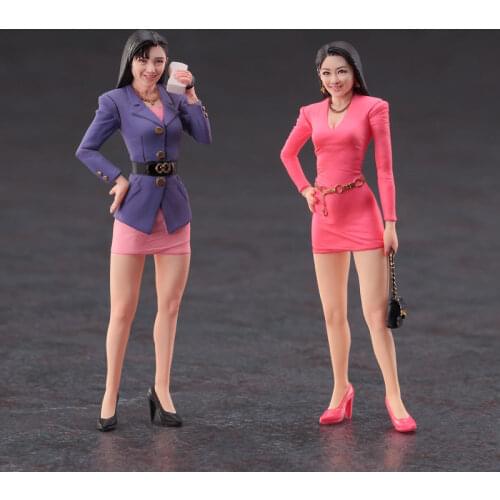 New Unassembled 1/24 70mm Professional female white-collar workers include 2 Resin Kit DIY Toys Unpainted resin model