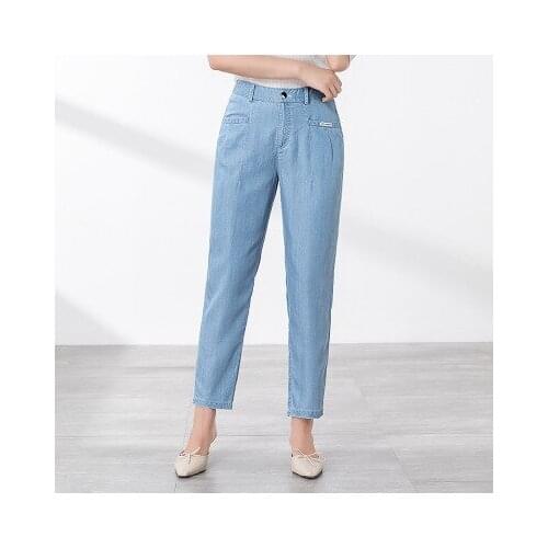 Makuluya Women High Quality Tencel Denim Cotton Ankle-Length Harem Pants All-Match Casual Vintage Retro cozy High Street L6