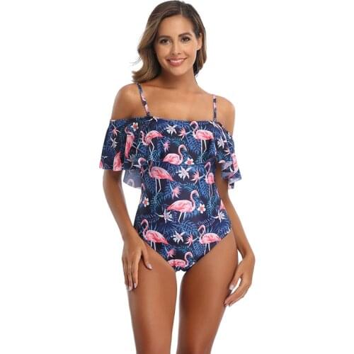 Flounce Strap Swimwear Women One Piece Swimsuit Swimming Suit For Women Bathing suit Beach Wear Monokini Spring Clothes