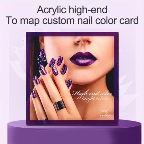 120 Colors Nail Tips Acrylic Display Book DIY Manicure Nail Art Showing Shelf Gel Nail Polish Color Card Chart Practice Board