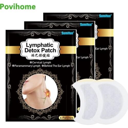 18pcs=3bags Sumifun 2020 Lymphatic Detox Patch Neck Anti-Swelling Herbs Sticker Lymphpads Medical Plaster Relaxation Health Care