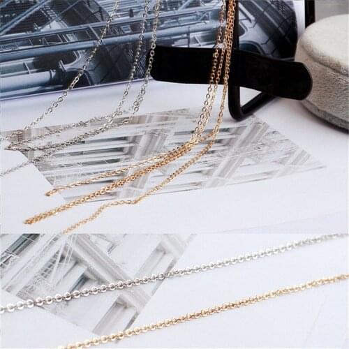 2meters gold/white Necklace Copper Minimalist Chain Ear Clip Earrings Tassel Beaded Link Chains For Jewelry Making Accessories