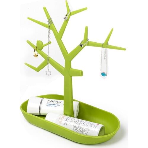 2020 New Arrivals Fashion Cosmetic Display Organizer Rack 2 Colors Plastic Bird Tree Jewelry Storage Holder Stand Tray