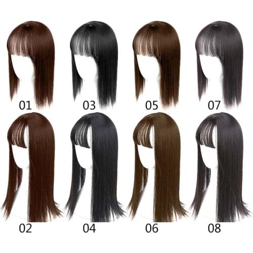 3D Bangs Invisible Seamless Head Hair Water Ripple Wig Air Bangs Head Overhead Natural Invisible Replacement Cover White Hair