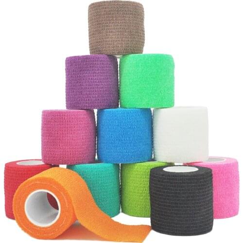 5pcs 5cm Disposable Tattoo Self-adhesive Elastic Grip Bandage Wrap Sport Tape N15 19 Dropship