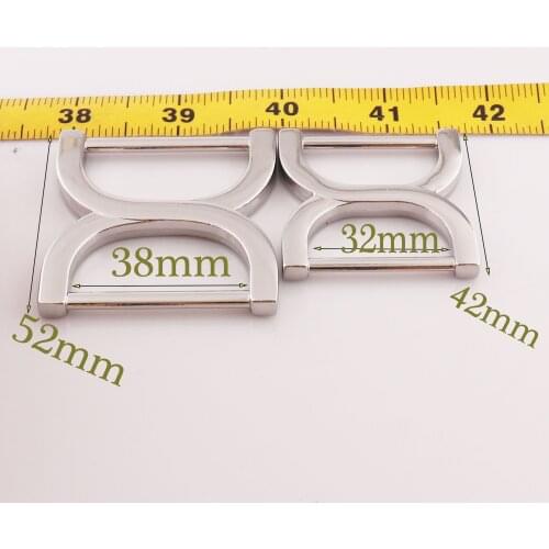 5 PCS SILVER Double D rings,D-Ring Webbing And Leather Craft,D Hooks Buckle Strap Adjuster,Slide Buckles Bag buckles-38MM/32MM