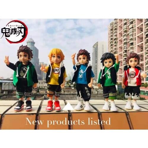 Anime Demon Slayer: Blade Trend and Fashion Commoner Tanjirou Agatsuma Zenitsu Articulated Model Boxed Figure anime figure