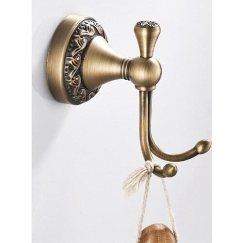 Antique Brass Wall Clothes Rack Cloth Hook Wall Hook Robe Hook For Bathroom Accessory Hanger Copper