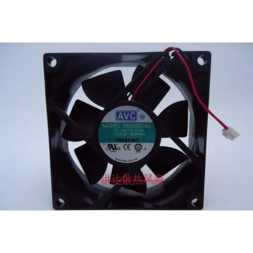 AVC 0.23A D8025S24U 80*80*25 8CM 24V 2 wire chassis cooling fan