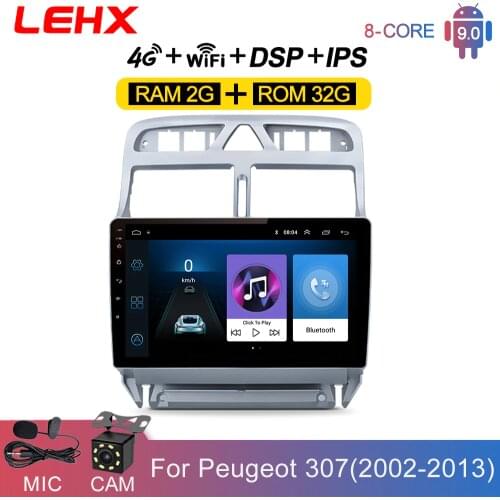 Car Android 9.0 2din car radio multimedia player For Peugeot 307 307CC 307SW 2004-2013 car DVD GPS navigation Auto Radio player