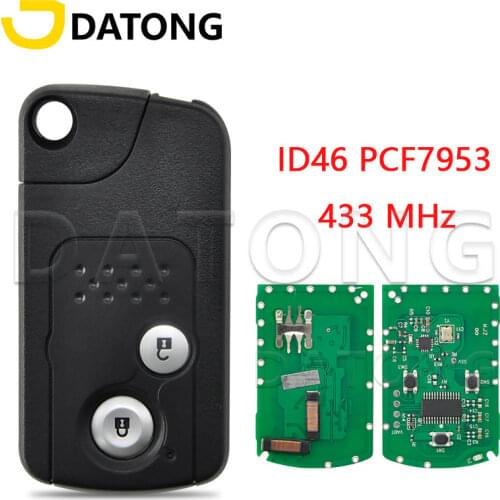 Datong World Car Remote Control Key For Honda CRV ID46 PCF7953 433MHz Replace Smart Card