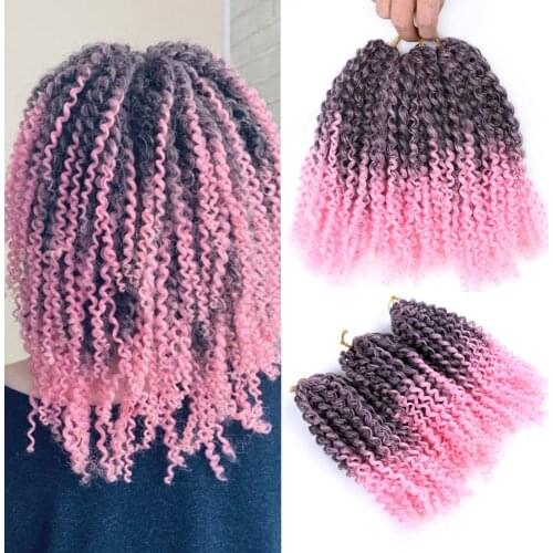 BellQueen Marlybob Crochet Braids 8 inch Ombre Synthetic Crochet Hair Extensions 3pcs/pack Afro Kinky Twist Hair 90g/pack