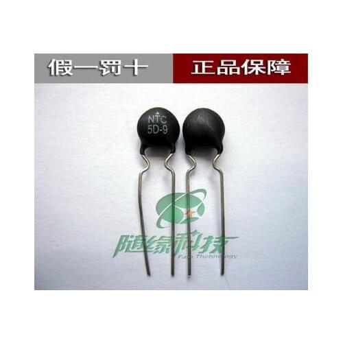 Free shipping NTC thermistor negative temperature NTC5D-9 5D-9 5ohm piece of diameter 9mm 10pcs/lot