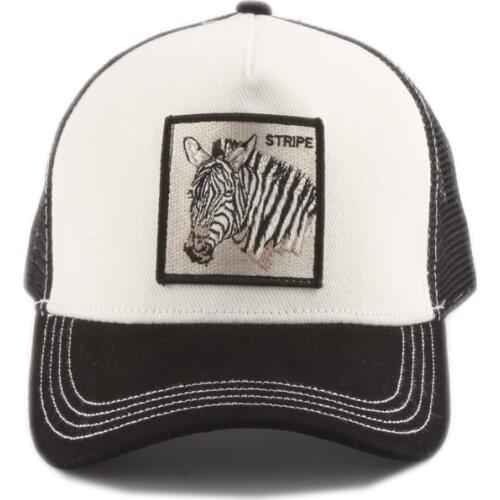 Zebra Embroidery Baseball Caps Men Women Animal Snapback Cap Summer Breathable Mesh Hip hop Hats gorra animales