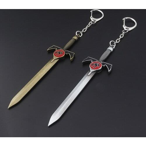 Thundercats Sword of Omens KeyChain Cartoon Thundera Weapon Eye of Thundera Metal Keyring For Men Key Women Bag Accessories Gift
